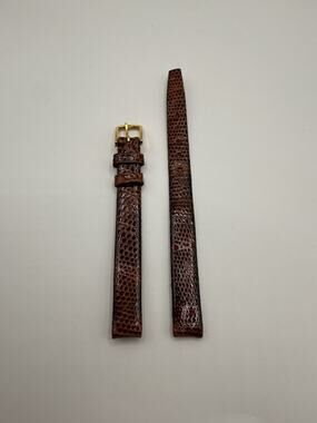 8mm KREISLER Genuine Lizard Honey NOS Vintage Watch Band & Gold-Tone Buckle